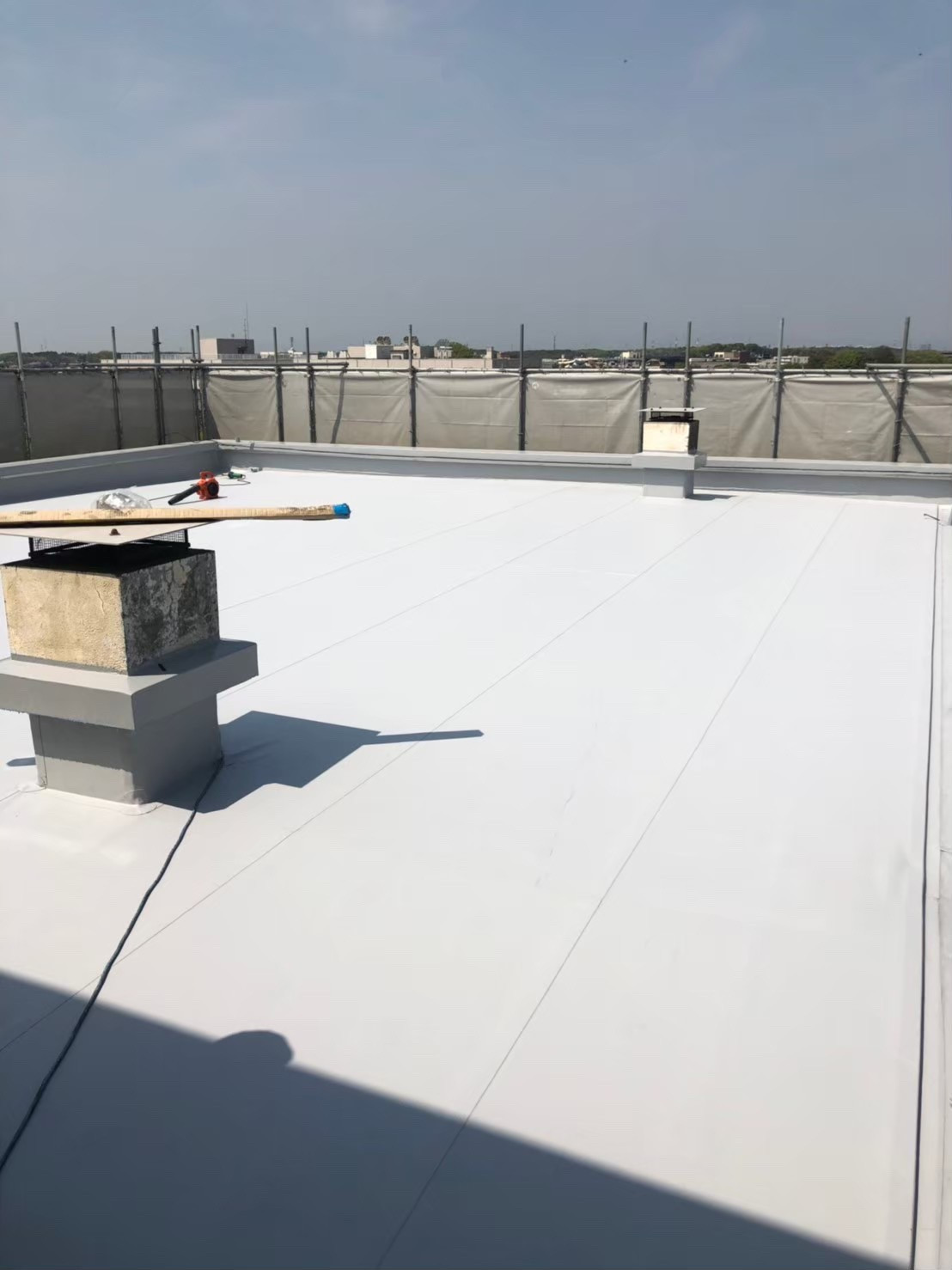 神奈川県S高校　塩ビシート防水　機械固定工法