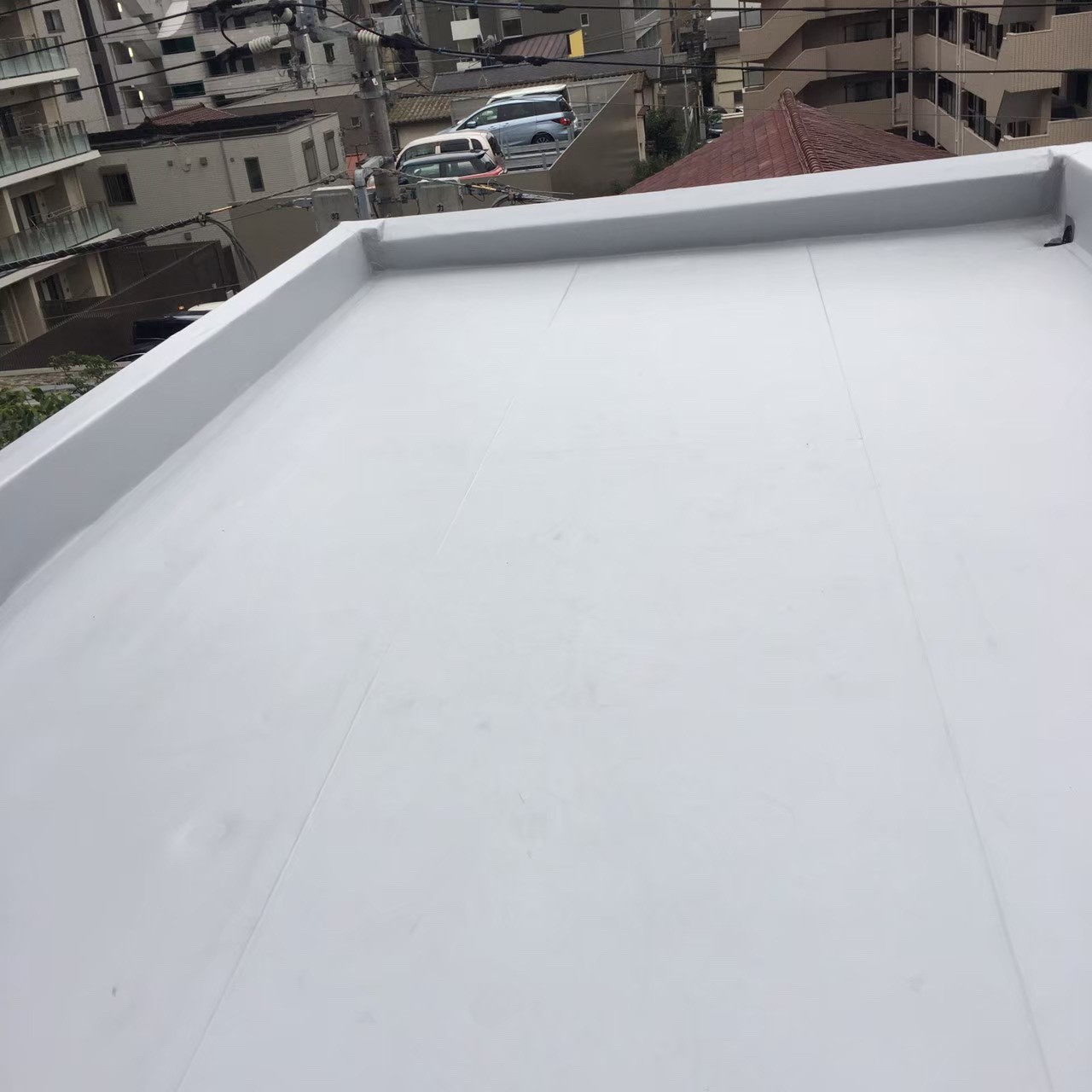 町田市マンション　塩ビシート防水　機械固定工法